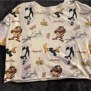 Girls Looney Tune Crop Top Tee